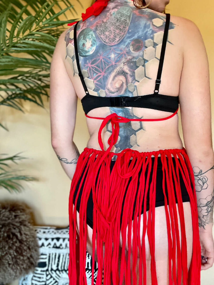 Sexy Red Macramé Festival Clothing